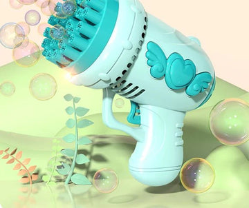 32 Holes Bubble Gun for Kids – Automatic Electric Bubble Machine with Anti-Spill Design