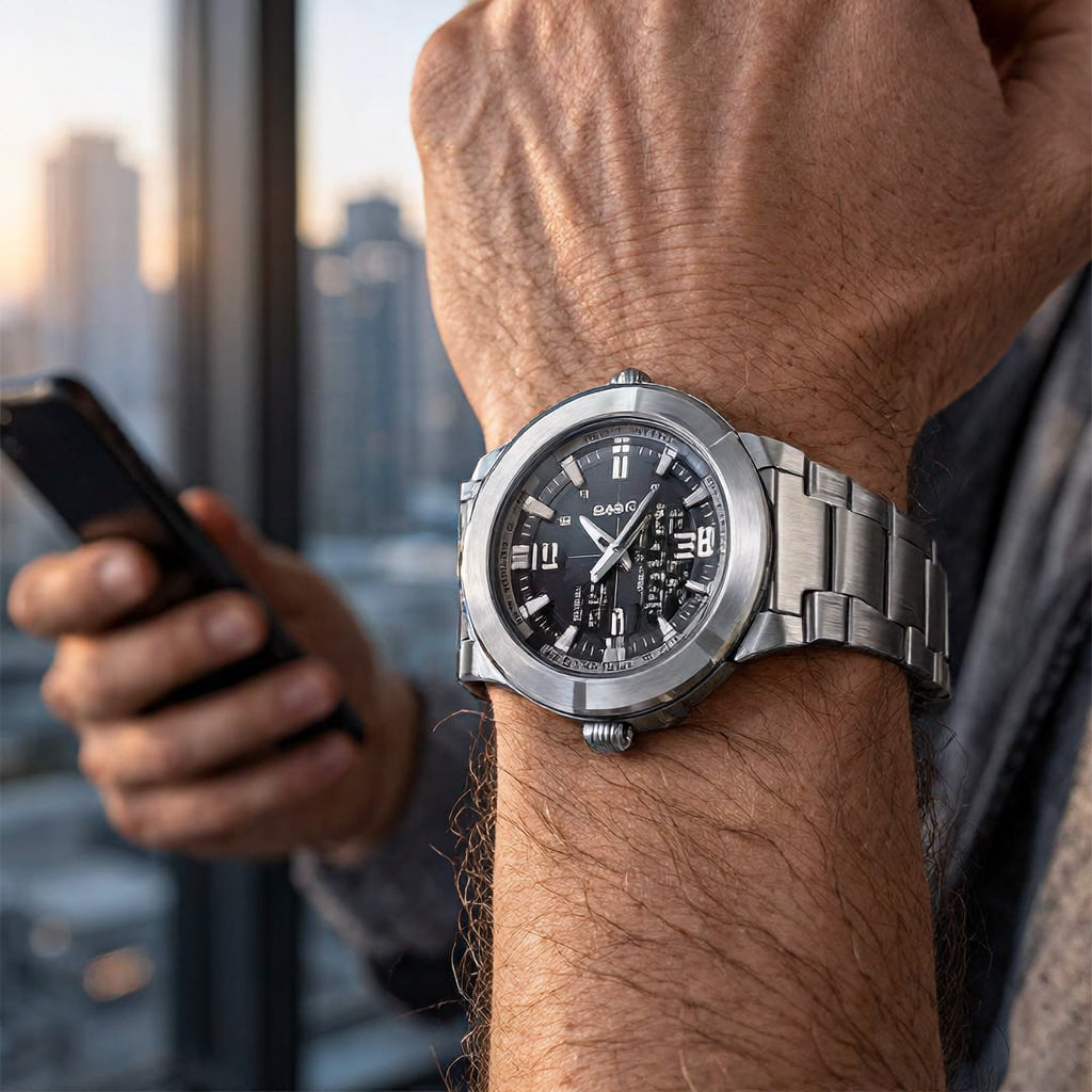 CASIO ANALOGUE DIGITAL MENS STAINLESS STEEL