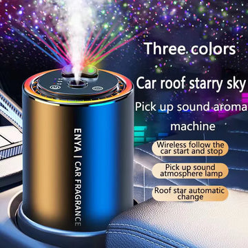 Car Air Purifier & Fragrance Diffuser – Smart USB Aroma Freshener with 7-Color LED Light