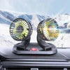 Double Headed Vehicle Fan (CIC922) – Dual Head 360° Adjustable USB & 12V/24V Car Cooling Fan