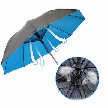 Fan Umbrella – USB Rechargeable UV Protection Umbrella with Built-in Cooling Fan