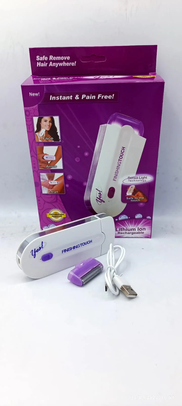 Finishing Touch Hair Epilator – Rechargeable Hair Removal Device for Face & Body