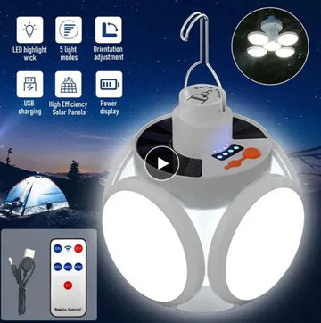 Solar Emergency Charging Lamp – Rechargeable LED Camping Lantern with USB & Solar Charging